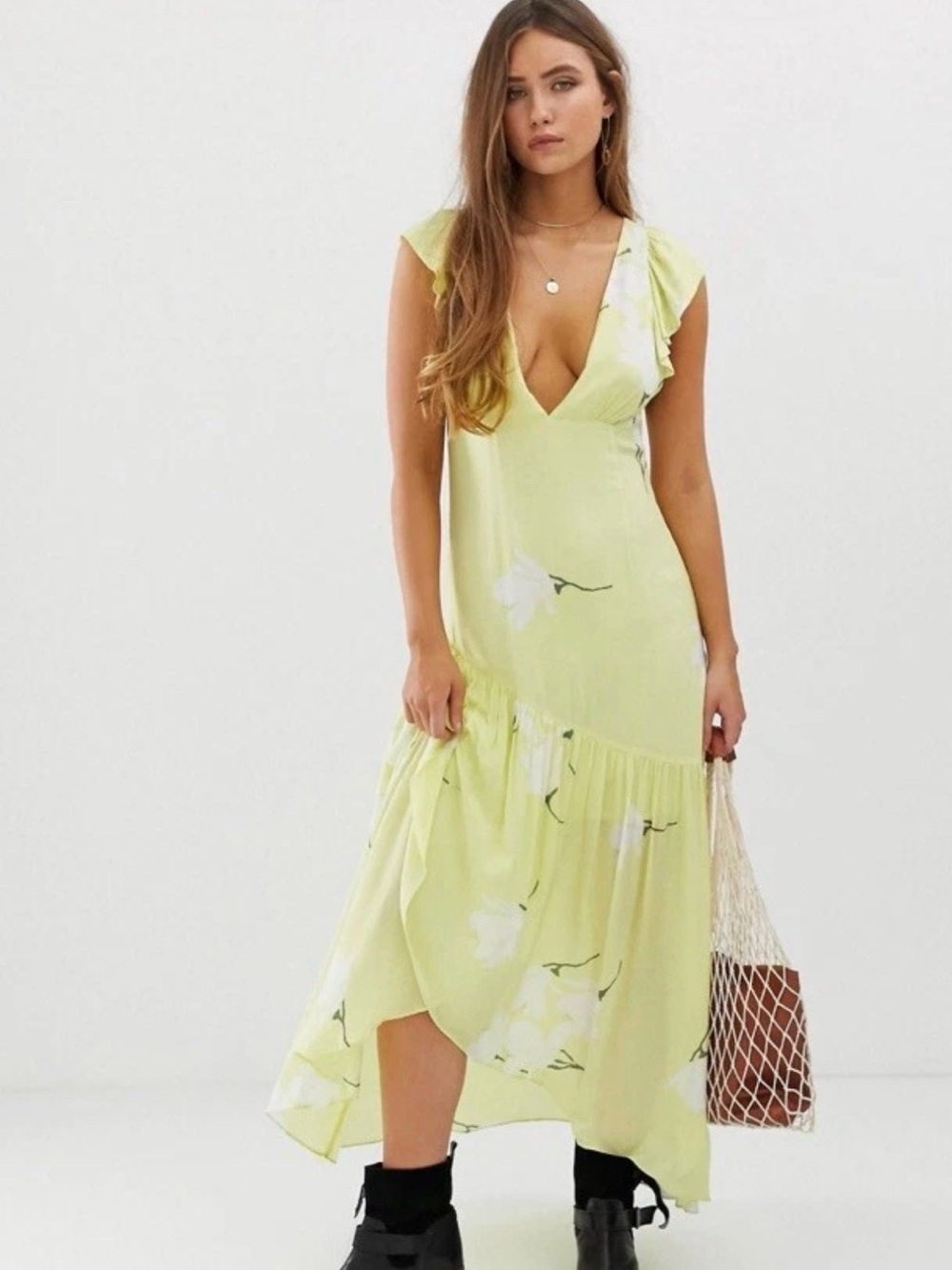 48. | Free People | She's a Waterfall | Vibrant Yellow Floral Print | 4